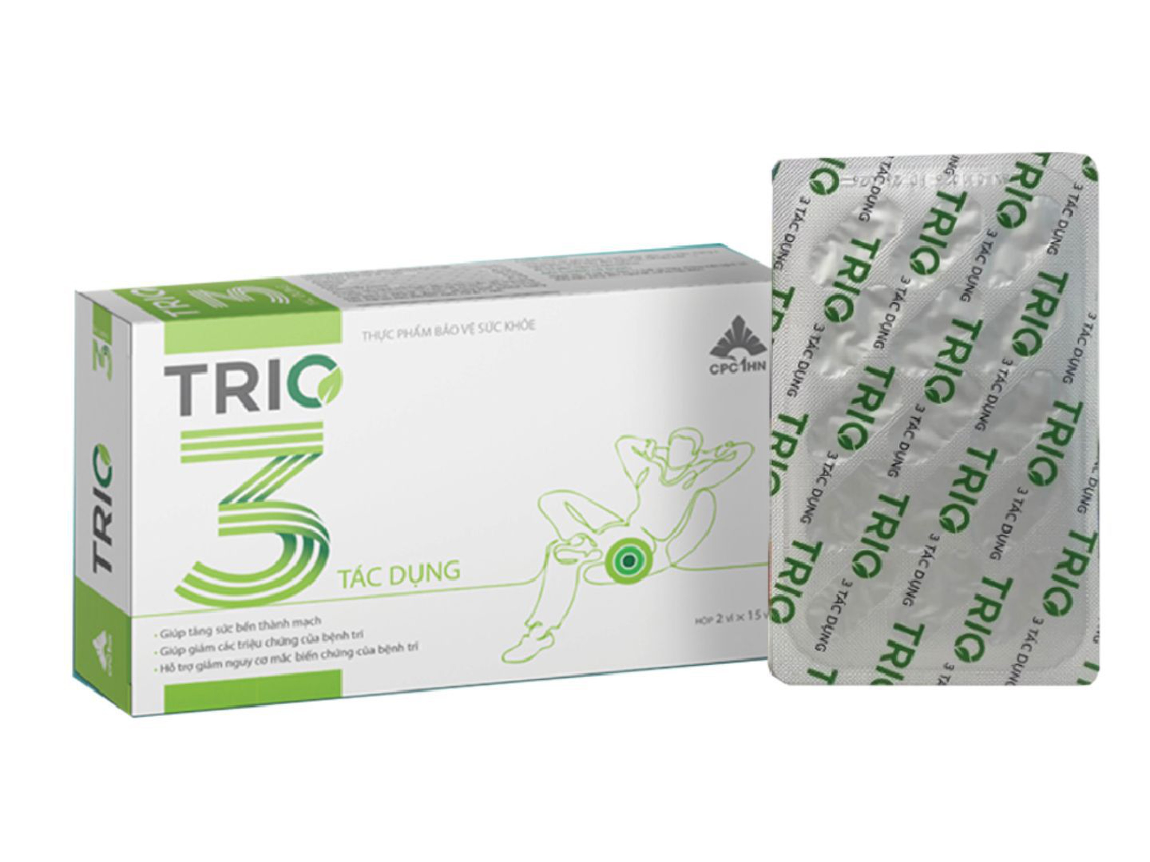 Viên uống Trio Cap hỗ trợ giảm các triệu chứng ở người bị trĩ (Hộp 2 vỉ x 15 viên)