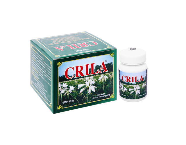 Thuốc Crila điều trị phì đại tuyến tiền liệt, u xơ tử cung (Hộp 4 lọ x 40 viên nang)