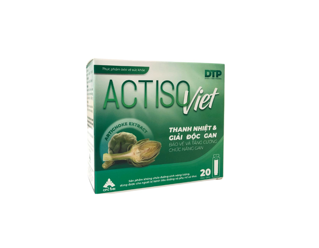 Dung dịch uống Actiso Việt hỗ trợ thanh nhiệt, giải độc gan (Hộp 4 vỉ x 5 ống)