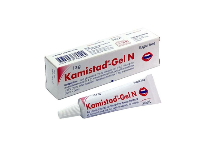 Thuốc Kamistad-Gel N Stada điều trị viêm, đau ở niêm mạc miệng và môi (Hộp 1 tuýp 10g )