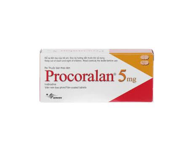 Thuốc Procoralan 5mg điều trị đau thắt ngực ổn định mạn tính và suy tim mạn tính (Hộp 4 vỉ x 14 viên)