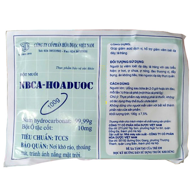 Bột muối NBCA-HOADUOC giảm đau dạ dày, ợ hơi (Gói 100g)