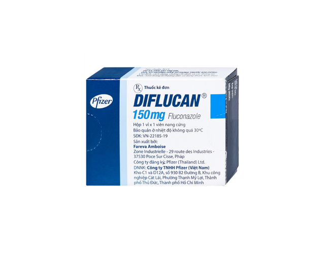 Thuốc Diflucan 150mg điều trị trong các trường hợp nhiễm nấm (Hộp 1 vỉ x 1 viên)