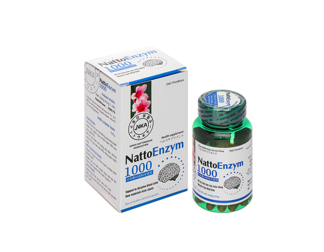 Thực phẩm bảo vệ sức khoẻ Nattoenzym 1000 DHG hỗ trợ giảm hình thành huyết khối (Lọ 60 viên)