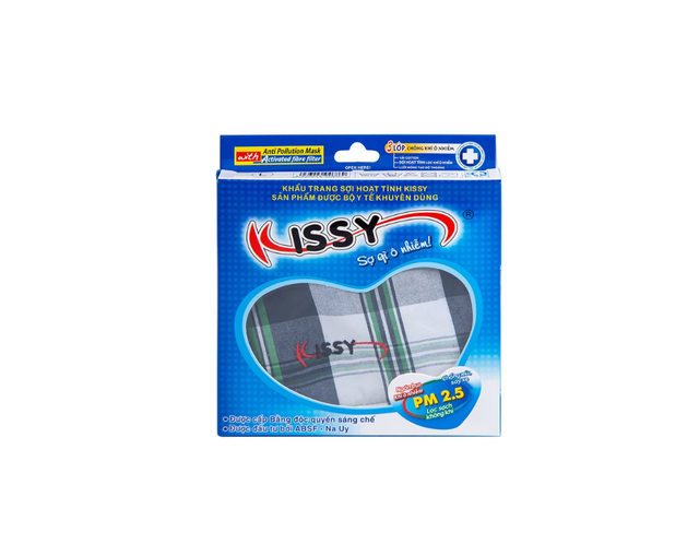 Khẩu trang Kissy sợi hoạt tính size L ( Hộp 1 chiếc)