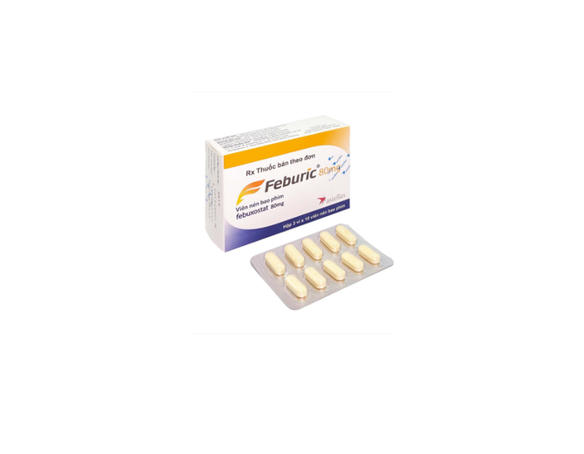 Thuốc Feburic 80mg điều trị tăng axit uric máu mãn tính cho bệnh nhân gout (Hộp 3 vỉ x 10 viên)