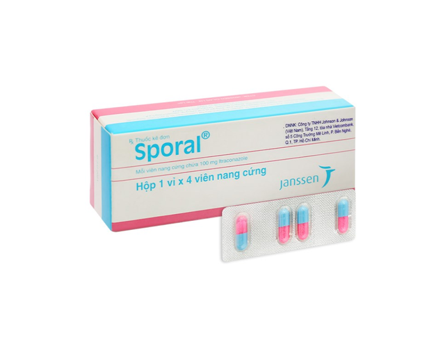 Thuốc Sporal 100mg điều trị nhiễm nấm (Hộp 1 vỉ x 4 viên)