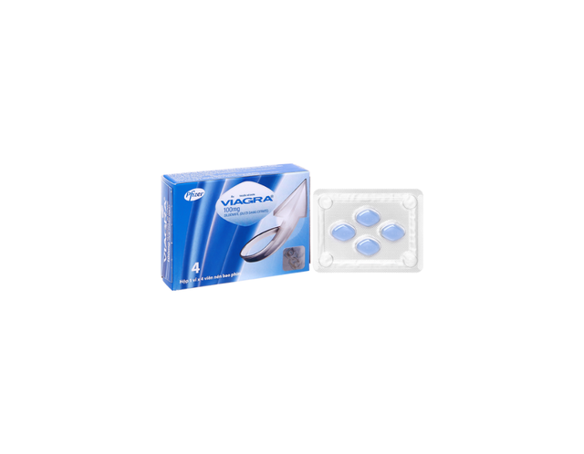 Viên uống Viagra 100mg điều trị rối loạn cương dương (1 vỉ x 4 viên)