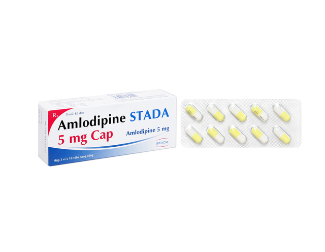 Thuốc Amlodipin Stada 5mg trị tăng huyết áp, đau thắt ngực (3 vỉ x 10 viên)