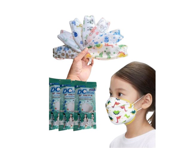 Khẩu trang 4D Dũng Công DC Mask Kids 4 lớp kháng khuẩn tiêu chuẩn Hàn Quốc (Gói 10 cái)