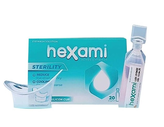 Dung dịch rửa mắt Hexami aches eyewash hỗ trợ làm dịu mắt giảm mỏi mắt (Hộp 4 vỉ x 5 ống)