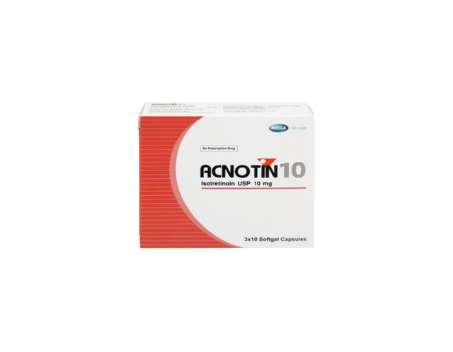 Thuốc Acnotin 10mg MEGA We care điều trị mụn trứng cá nặng (Hộp 3 vỉ x 10 viên)