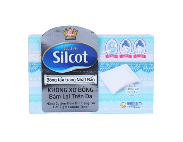 Bông trang điểm Silcot không xù bông, thấm hút dung dịch giúp tiết kiệm mỹ phẩm dưỡng da (Hộp 82 miếng)