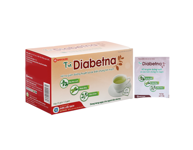 Trà Diabetna hỗ trợ giảm đường huyết và các biến chứng tim mạch dùng cho người tiểu đường (25 gói x 1,5g)