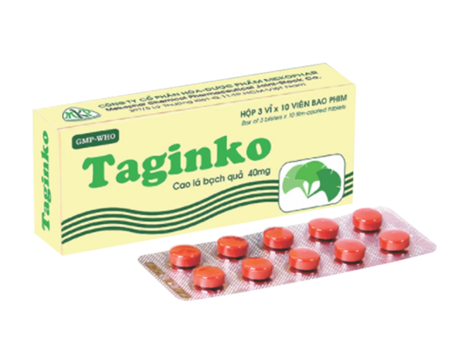 Thuốc Taginko Tab 40mg tăng cường tuần hoàn não ( hộp 3 vỉ x 10 viên)