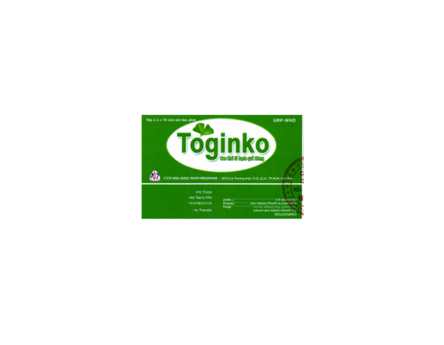 Thuốc Toginko Tab 80mg hỗ trợ các triệu chứng suy giảm trí năng bệnh lý của người lớn tuổi ( hộp 3 vỉ x 10 viên)
