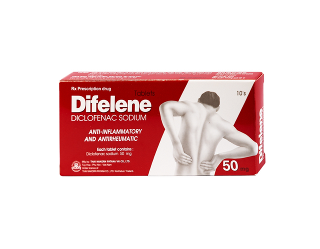 Thuốc Difelene Tab (BF) 50 mg giảm đau, kháng viêm xương khớp ( hộp 1 vỉ x 10 viên)