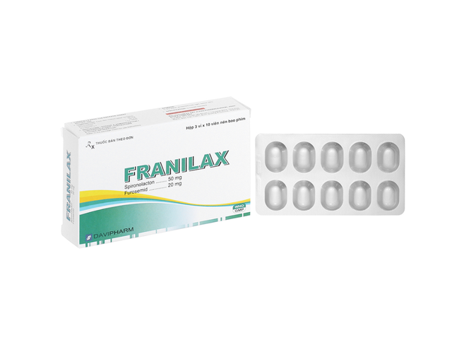 Thuốc Franilax Tab trị phù, tăng huyết áp ( hộp 3 vỉ x 10 viên)