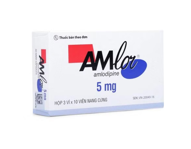 Thuốc Amlor Tab 5mg trị tăng huyết áp, đau thắt ngực ( hộp 3 vỉ x 10 viên)