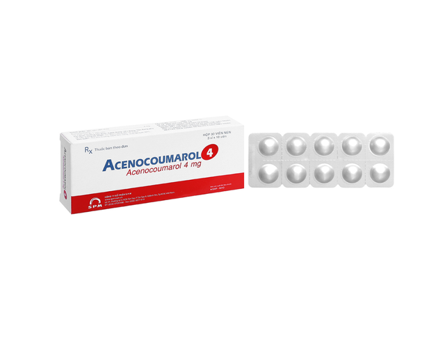 Thuốc Acenocoumarol 4 Tab S.P.M điều trị bệnh nghẽn mạch ( hộp 3 vỉ x 10 viên)