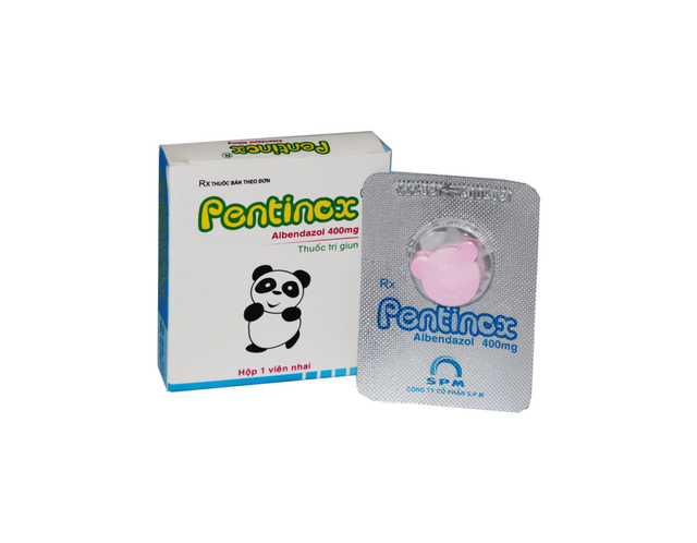 Thuốc Pentinox chew 400mg tẩy giun ( hộp 1 viên)