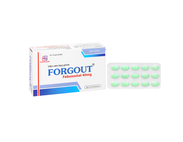 Thuốc Forgout Tab 40mg TW3 điều trị tăng uric acid ( hộp 2 vỉ x 15 viên)