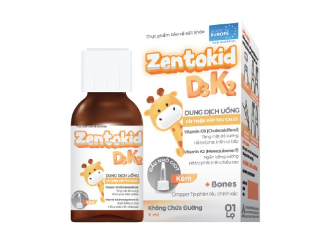 Dung dịch Zentokid D3K2 cải thiện hấp thu canxi (Lọ 5ml)