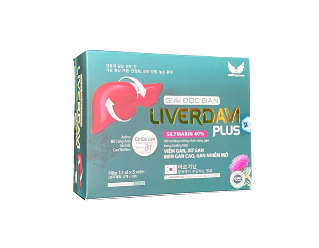 Viên uống giải độc gan Liverdavi Plus hỗ trợ thanh nhiệt, mát gan, tăng cường chức năng gan (Hộp 12 vỉ x 5 viên)