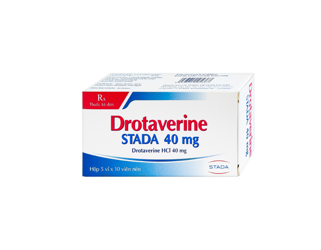 Thuốc Drotaverine Stada 40mg điều trị co thắt dạ dày, ruột, hội chứng ruột kích thích (Hộp 5 vỉ x 10 viên)