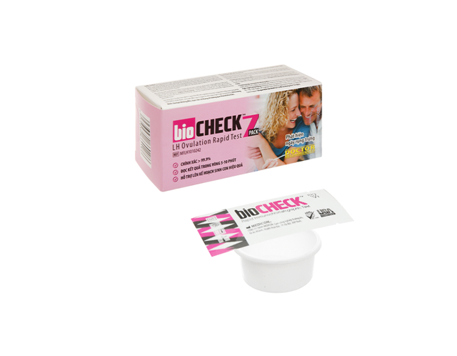 Que thử Biocheck Test rụng trứng phát hiện ngày rụng trứng nhanh chóng (Hộp 7 chiếc) 