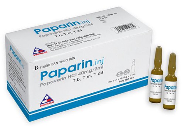 Thuốc tiêm Paparin 40mg/2ml chống co thắt cơ trơn (Hộp 50 ống)