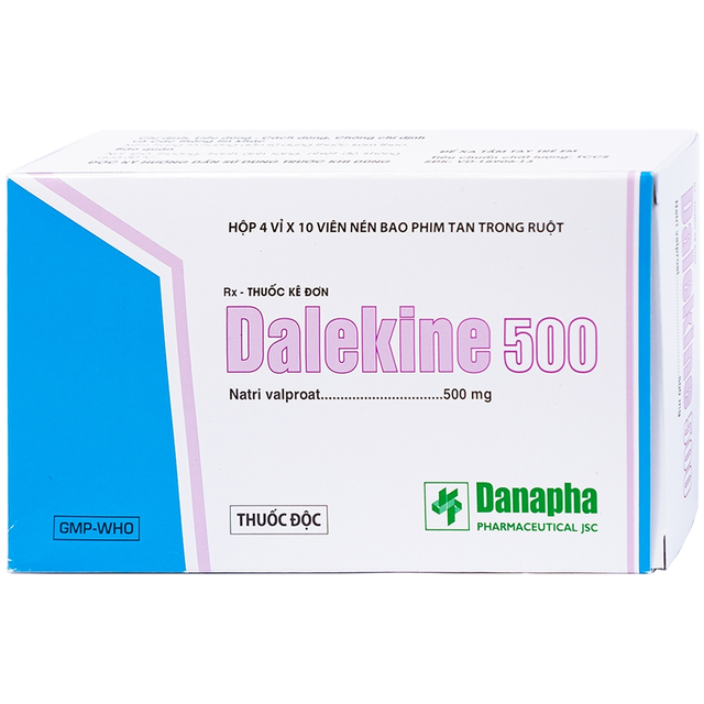 Thuốc Dalekine 500mg Danapha điều trị động kinh (Hộp 4 vỉ x 10 viên)