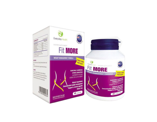 Viên uống Fit More hỗ trợ giảm cân, tăng chuyển hóa chất béo, ức chế cảm giác thèm ăn (Lọ 40 viên)