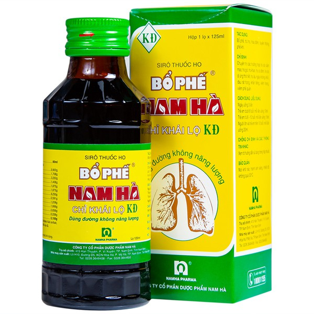 Sirô Bổ phế Nam Hà CKL KĐ hỗ trợ điều trị ho và bệnh đường hô hấp (Hộp 1 lọ 125ml)