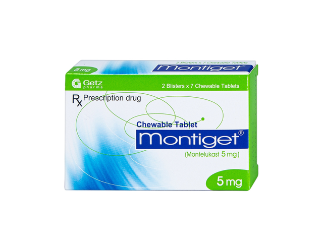 Thuốc Montiget 5mg giúp kiểm soát hen suyễn (Hộp 2 vỉ x 7 viên)