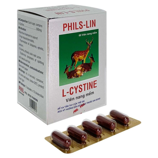 Thuốc Phils-lin 500mg trị viêm da, sạm da, tàn nhang (Hộp 12 vỉ x 5 viên)