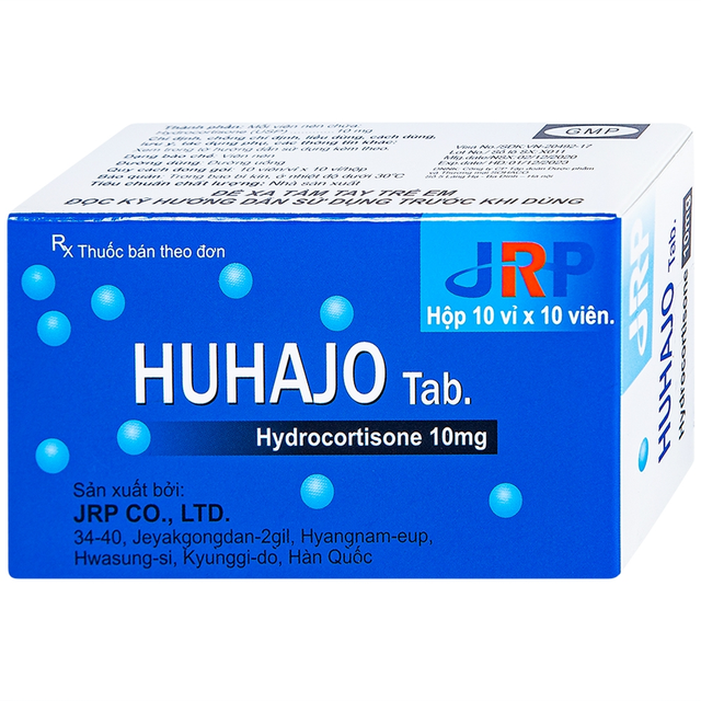 Thuốc Huhajo 10mg điều trị suy vỏ thượng thận (Hộp 10 vỉ x 10 viên)