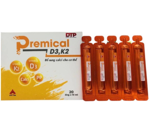 Dung dịch uống Premical D3-K2 giúp xương chắc khoẻ (Hộp 4 vỉ x 5 ống 10ml)