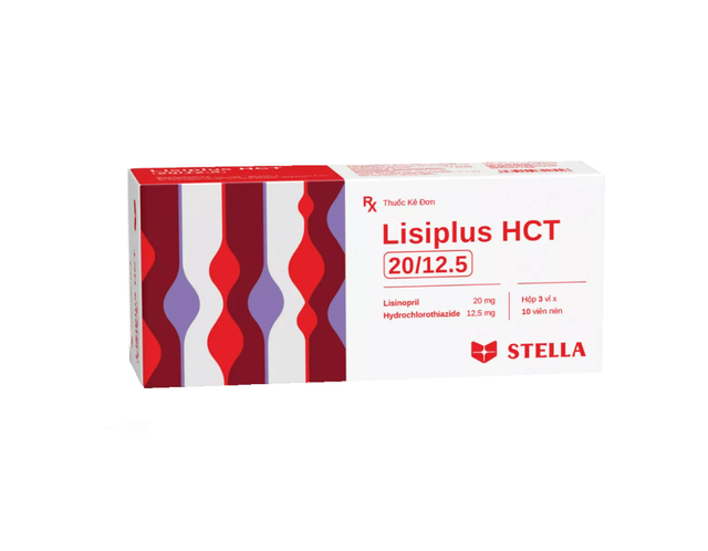 Thuốc Lisiplus HCT 20/12.5 điều trị tăng huyết áp (Hộp 3 vỉ x 10 viên)