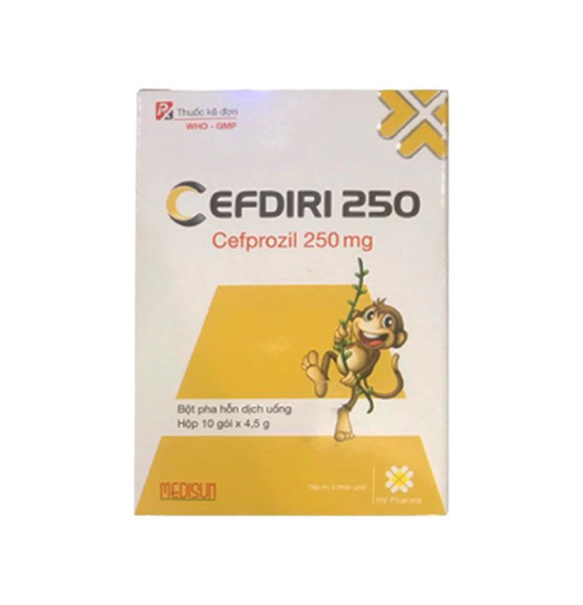 Thuốc Cefdiri 250 điều trị nhiễm khuẩn (Hộp 10 gói x 4,5g)