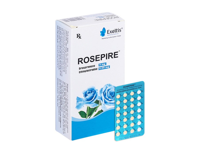 Thuốc Rosepire 3mg/0.03mg tránh thai hàng ngày (Hộp 1 vỉ x 28 viên)