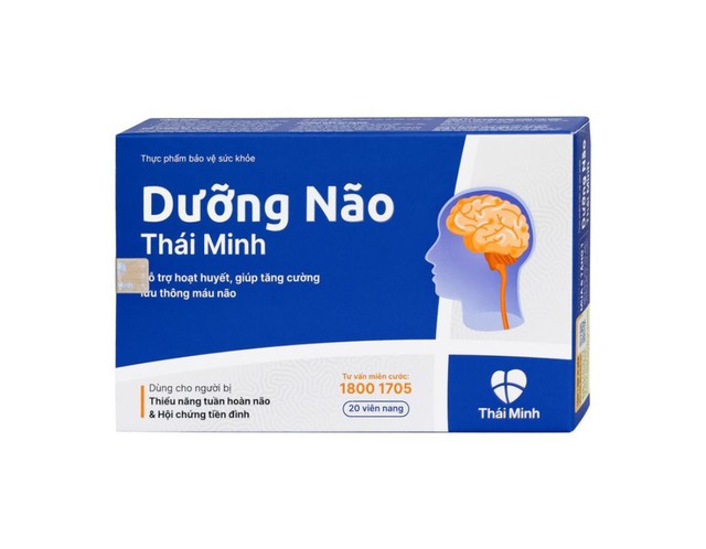 Viên uống Dưỡng Não Thái Minh hỗ trợ hoạt huyết, tăng cường lưu thông máu não (Hộp 2 vỉ x 10 viên)