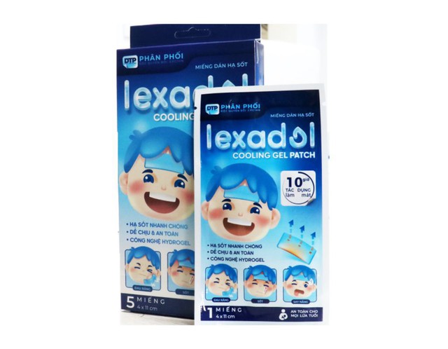 Miếng dán hạ sốt Lexadol hạ sốt nhanh - giảm nhiệt tức thì (Hộp 5 miếng)