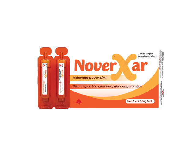 Thuốc Noverxar điều trị giun (Hộp 2 vỉ x 5 ống)