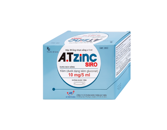 Dung dịch uống A.Tzinc 10mg/5ml An Thiên phòng ngừa và điều trị thiếu kẽm (Hộp 30 ống)