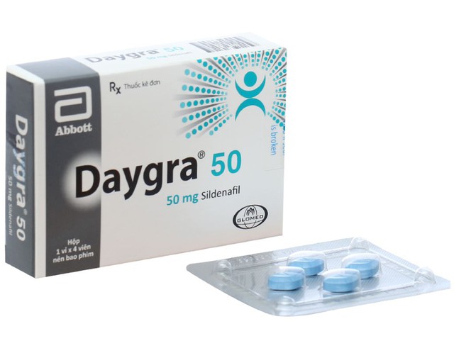 Thuốc Daygra 50mg điều trị rối loạn cương dương (Hộp 1 vỉ x 4 viên)