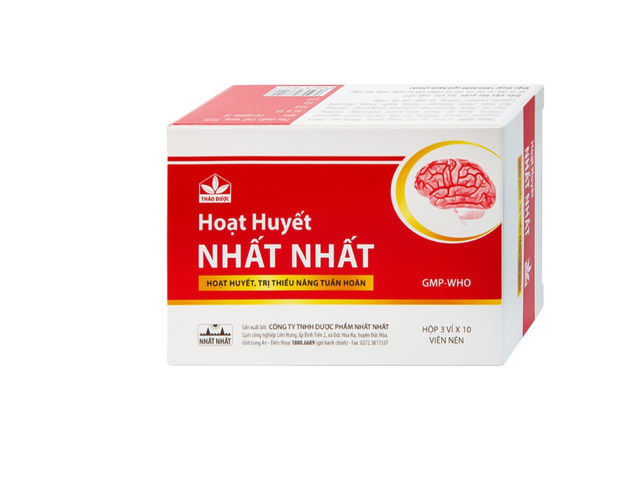 Thuốc hoạt huyết Nhất Nhất trị thiểu năng tuần hoàn não (Hộp 3 vỉ x 10 viên)