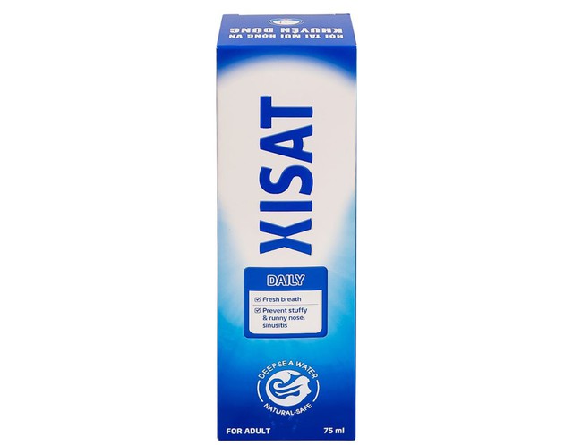 Xịt mũi nước biển sâu Xisat xịt sạch thông mũi dùng cho người lớn (Chai 75ml)