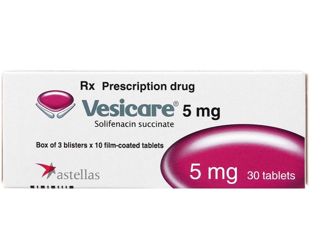 Thuốc Vesicare 5mg Astellas điều trị triệu chứng tiểu không tự chủ (Hộp 3 vỉ x 10 viên)   