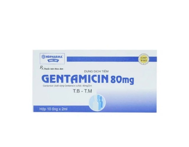 Thuốc tiêm Gentamicin 80mg/2ml điều trị nhiễm khuẩn (Hộp 10 ống x 2ml)